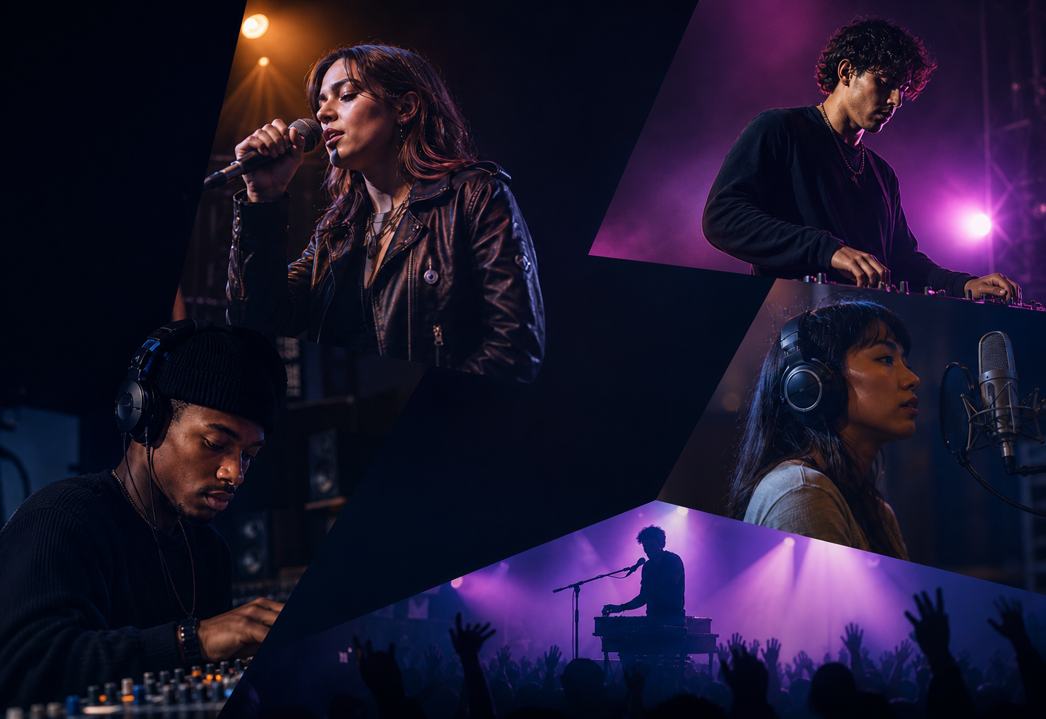 Artists performing and creating music together